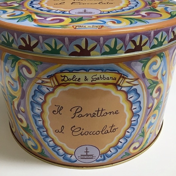Dolce & Gabbana Tin Made In Italy EMPTY Fiasconaro Panettone LARGE 10” Storage - Picture 5 of 14